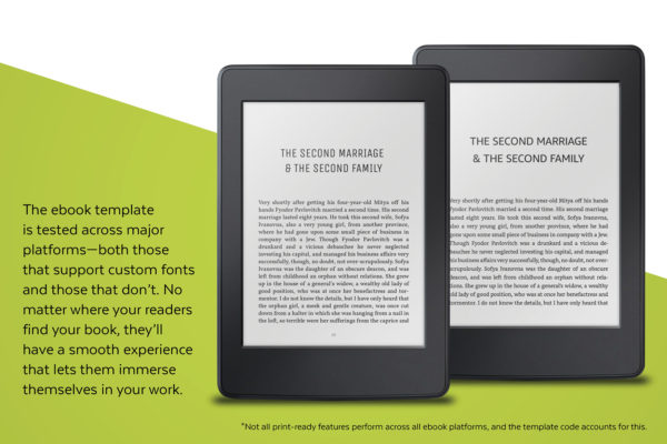 Joyce, Self-publishing Book Design Template for Novels and Memoirs- the ebook template is tested across major platforms.