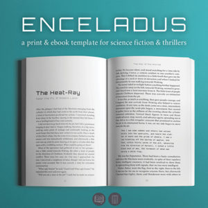 Enceladus, Self-publishing Print and Ebook Design Template for Science Fiction and Thrillers.